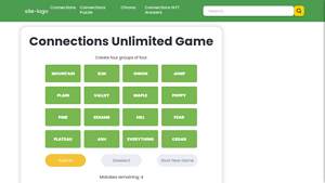 Screenshot of Connections Game