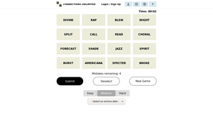 Screenshot of Connections Unlimited NYT Game - Play New & Past Games