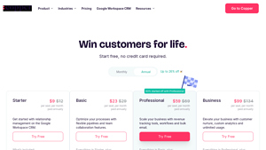 Screenshot of Copper CRM Pricing