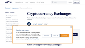 Screenshot of Cryptocurrency Exchanges - Overview, Advantages, Top 10