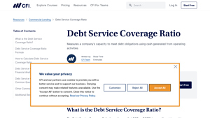Screenshot of Debt Service Coverage Ratio - Guide on How to Calculate DSCR