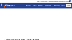 Screenshot of Share Certificate Calculator | High Yield Savings | CoVantage CU