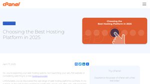 Screenshot of Choosing the Best Hosting Platform in 2025 - cPanel
