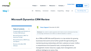 Screenshot of Microsoft Dynamics CRM Review - The Good and Bad for 2024