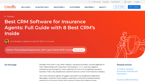 Screenshot of Best CRM Software for Insurance Agents - Creatio