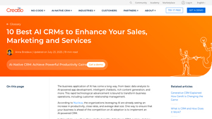 Screenshot of 10 Best AI CRMs to Enhance Your Sales and Services - Creatio