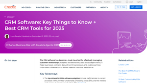 Screenshot of 10 Best CRM Software Tools for 2025 - Creatio