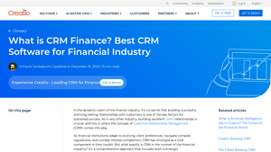 Screenshot of CRM Finance: Best CRM Software for Financial Industry - Creatio