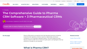 Screenshot of Pharma CRM Software: Complete Guide and Top 3 CRMs - Creatio