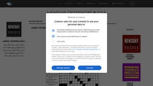 Screenshot of Newsday Crossword Puzzle - Creators Syndicate