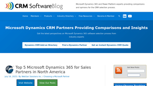 Screenshot of Top 5 Microsoft Dynamics 365 for Sales Partners in North America