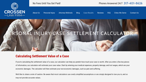 Screenshot of Calculating Settlement Value of a Case - Crossen Law Firm