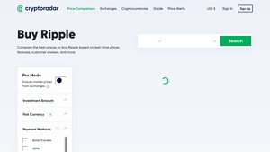 Screenshot of Buy Ripple: Compare 19 Best Exchanges (233 Reviews) - Cryptoradar