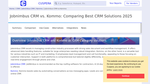 Screenshot of Jobnimbus CRM vs. Kommo: Comparing Best CRM Solutions 2025
