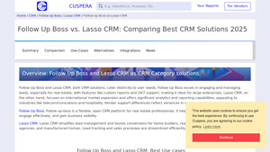 Screenshot of Follow Up Boss vs. Lasso CRM: CRM Solution Comparison 2025