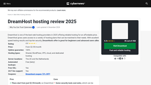 Screenshot of DreamHost Review 2025: Performance, Ease of Use & More