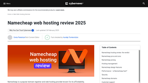 Screenshot of Namecheap Hosting In-Depth Review (2025): Pros & Cons