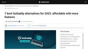 Screenshot of The Best GoDaddy Alternatives I've Tried in 2025 - Cybernews