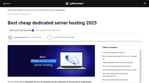 Screenshot of Best Cheap Dedicated Server Hosting 2025: Expert Insights