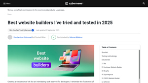 Screenshot of Best Website Builders for September 2025 (Tested Over Months)