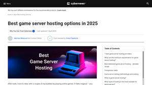 Screenshot of Best Game Server Hosting 2025: Tested by Gamers - Cybernews