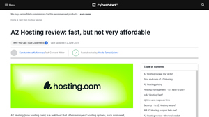 Screenshot of A2 Hosting review: fast, but not very affordable - Cybernews