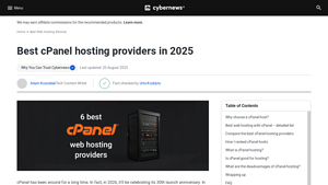 Screenshot of Best cPanel hosting providers in 2025 - Cybernews