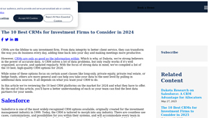 Screenshot of The 10 Best CRMs for Investment Firms to Consider in 2024 - Dakota