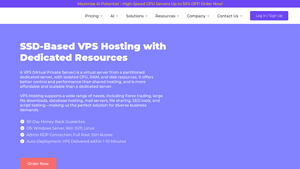 Screenshot of SSD-Based VPS Hosting with Dedicated Resources - Database Mart