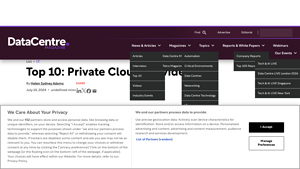 Screenshot of Top 10: Private Cloud Providers - Data Centre Magazine