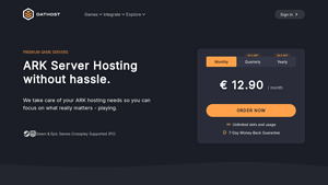 Screenshot of Enjoy ARK Server Hosting Hassle-free - DatHost