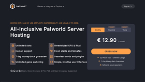 Screenshot of Lag-Free Palworld Server Hosting - DatHost