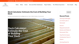 Screenshot of Deck Calculator: Estimate the Cost of Building Your Deck