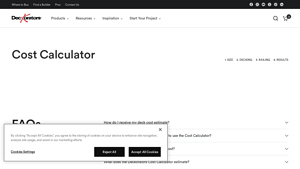 Screenshot of Deck Cost Calculator - Get a Quick Estimate for Your Deck Project