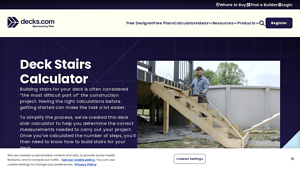 Screenshot of Deck Stair Stringer Calculator for Rise & Run | Decks.com