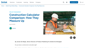 Screenshot of Construction Calculator Comparison: How They Measure Up - Deltek