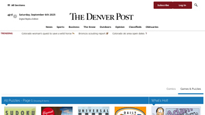Screenshot of Puzzles and games from The Denver Post
