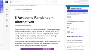 Screenshot of 5 Awesome Render.com Alternatives - DEV Community