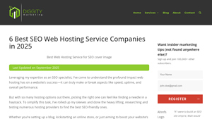 Screenshot of 6 Best SEO Web Hosting Service Companies (2025 ) Rank Higher