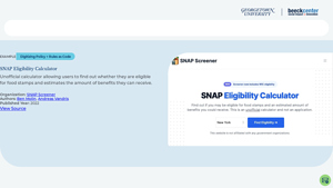 Screenshot of SNAP Eligibility Calculator - Digital Government Hub