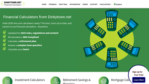 Screenshot of Financial Calculators from Dinkytown.net