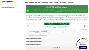 Screenshot of Cash Flow Calculator