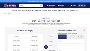 Screenshot of Calculate Salt Chlorine Generator Size - Discount Salt Pool