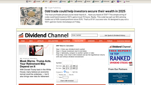 Screenshot of DRIP Returns Calculator - Dividend Channel