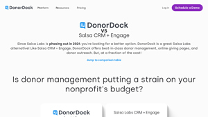 Screenshot of Salsa CRM + Engage vs DonorDock: donor management CRM ...