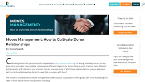Screenshot of Moves Management: How to Cultivate Donor Relationships