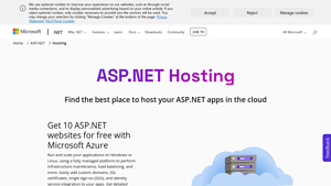 Screenshot of ASP.NET Hosting - Microsoft