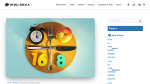 Screenshot of Intermittent Fasting Calculator for Calories and Protein Intake