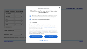 Screenshot of Blended rate calculator
