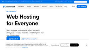 Screenshot of DreamHost: Web Hosting for Everyone